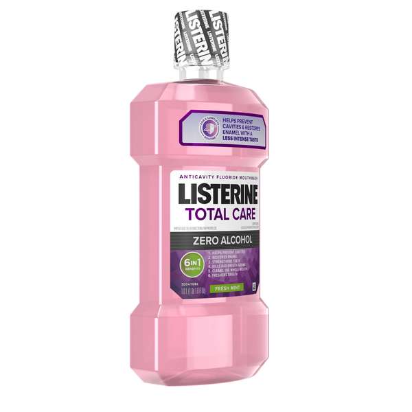 Listerine Zero Alcohol Total Care Fresh Mint Mouthwash 1 Liter Bottle, PK6 5230671